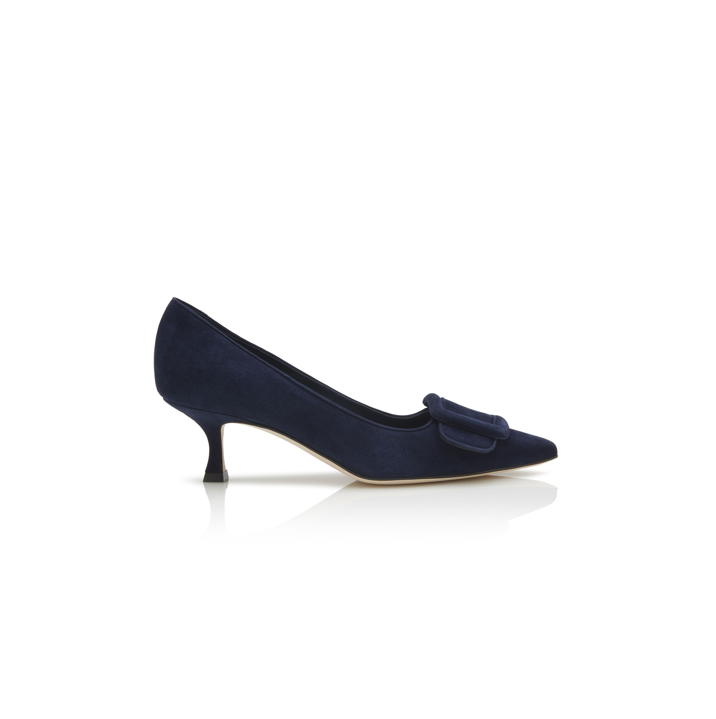 man010 B1ahn*k maysalepump 50 navy blue suede buckle detail pumps 219-0173-0008